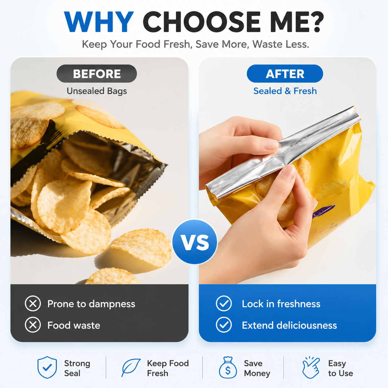 Portable Rechargeable Mini Bag Sealer – Keep Food Fresh Anywhere