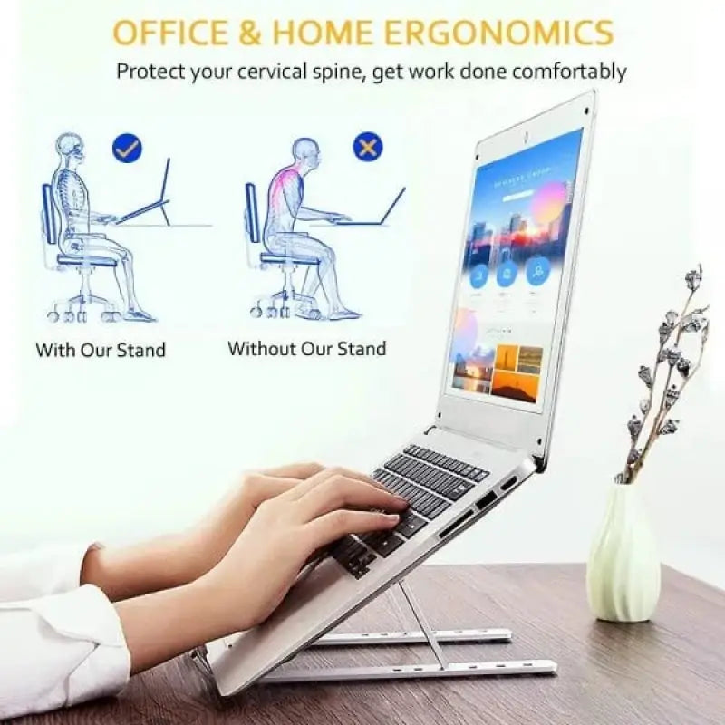 Portable Aluminum 💻Laptop Stand || 10–17 Inch Laptops