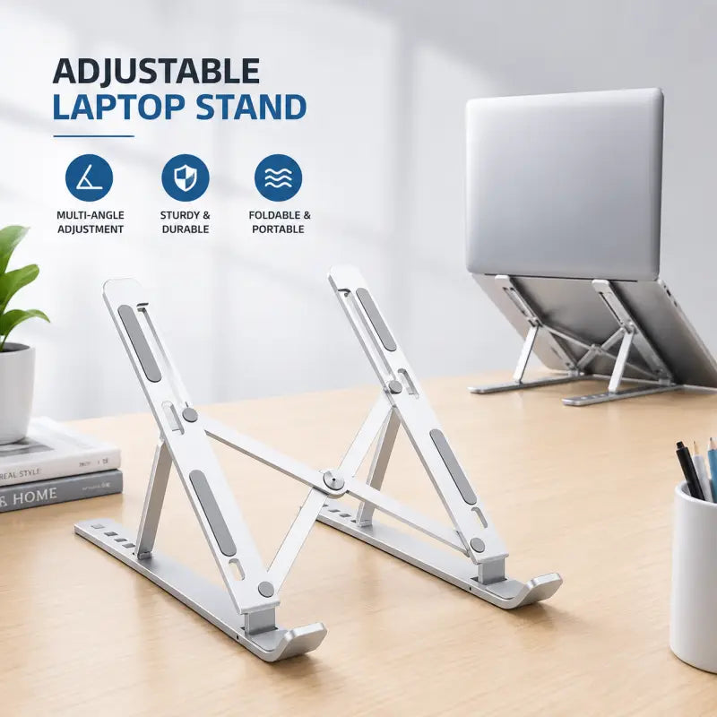 Portable Aluminum 💻Laptop Stand || 10–17 Inch Laptops
