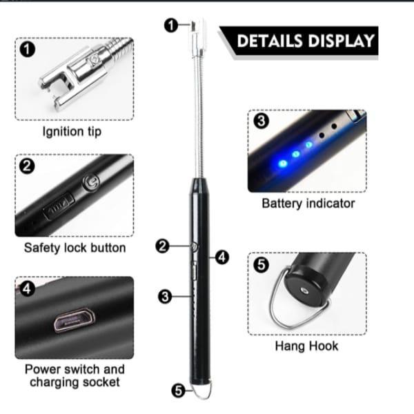 USB Rechargeable Electric Lighter🔥 Black Metal