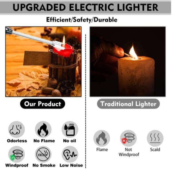 USB Rechargeable Electric Lighter🔥 Black Metal