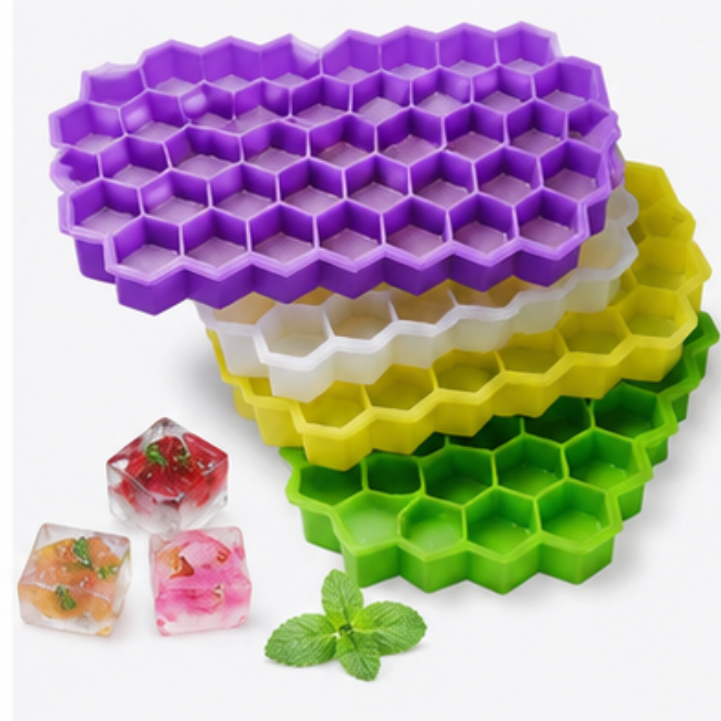 🧊 Premium Silicone Ice Cube Tray with Lid